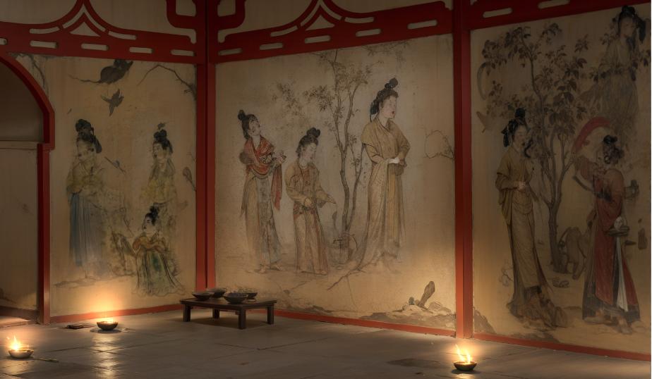 kaiyun入口：“钻”进壁画看展览(图4)